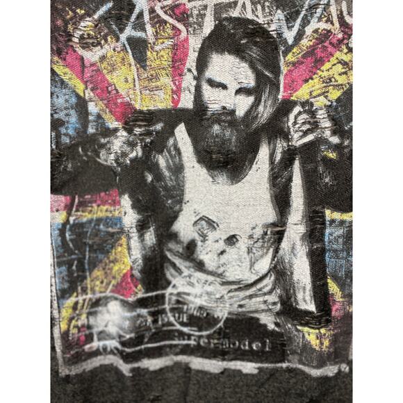 Ricky Rich Mens Gray Short Sleeve Distressed T-shirt Size: Small - Picture 2 of 9